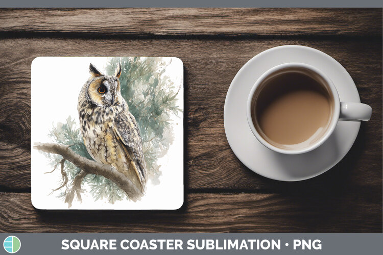 GorgeousOwls Sketch Square Coaster design.