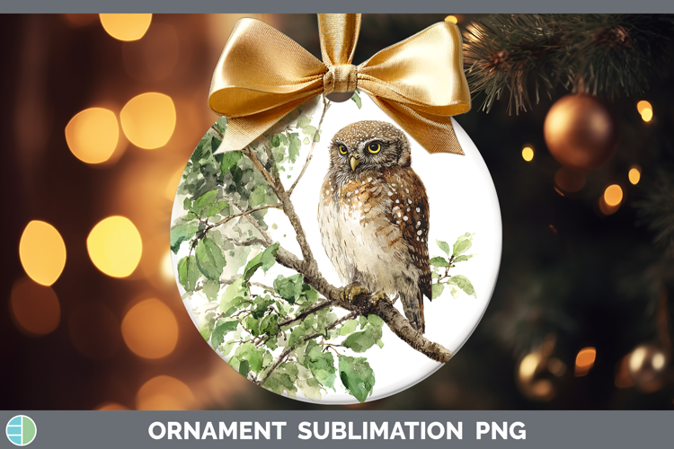 Pearl-spotted Owl Owls Sketch Ornament Sublimation Design