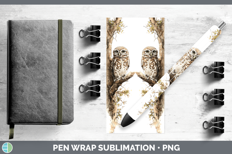 Pearl-spotted Owl Owls Sketch Pen Wrap Sublimation Design