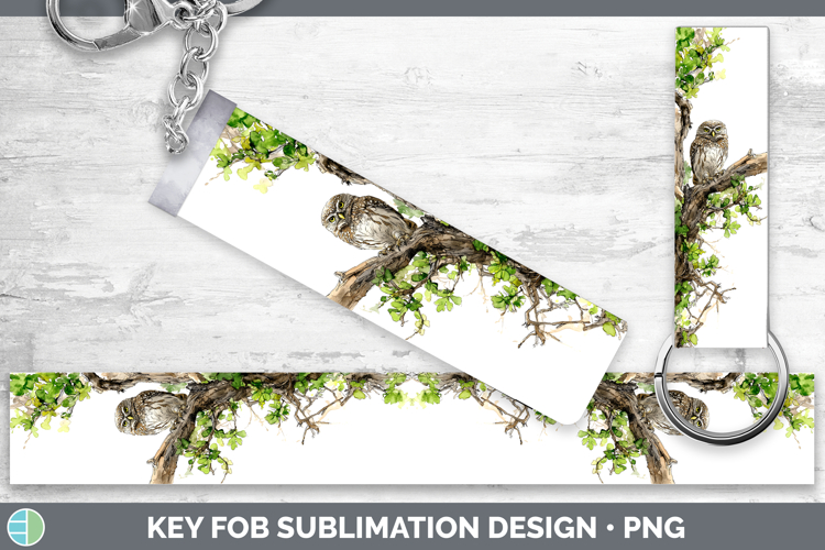 Pygmy Owl Owls Sketch Key Fob Sublimation Design