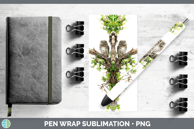 Pygmy Owl Owls Sketch Pen Wrap Sublimation Design
