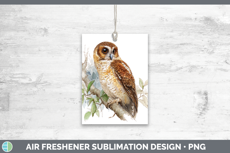 Rufous Owl Owls Sketch Air Freshener Sublimation Design