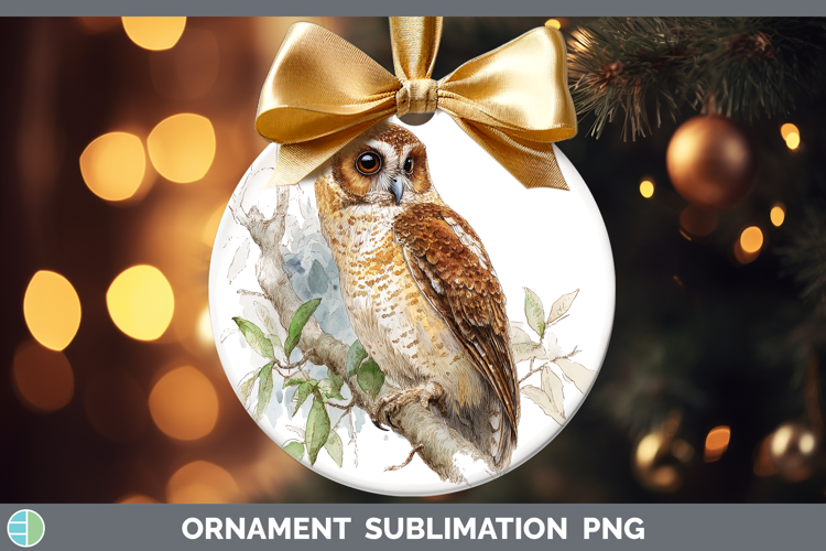 Rufous Owl Owls Sketch Ornament Sublimation Design