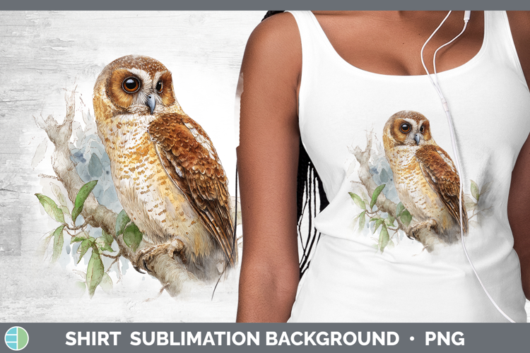 Rufous Owl Owls Sketch Shirt Sublimation Design
