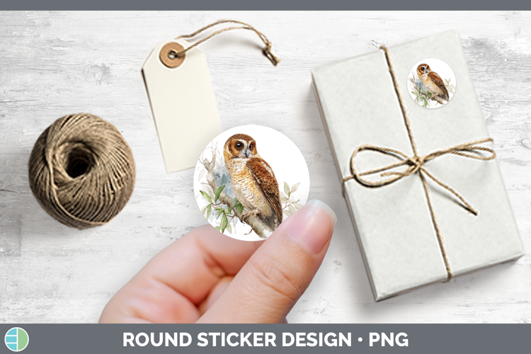 Rufous Owl Owls Sketch Stickers Design