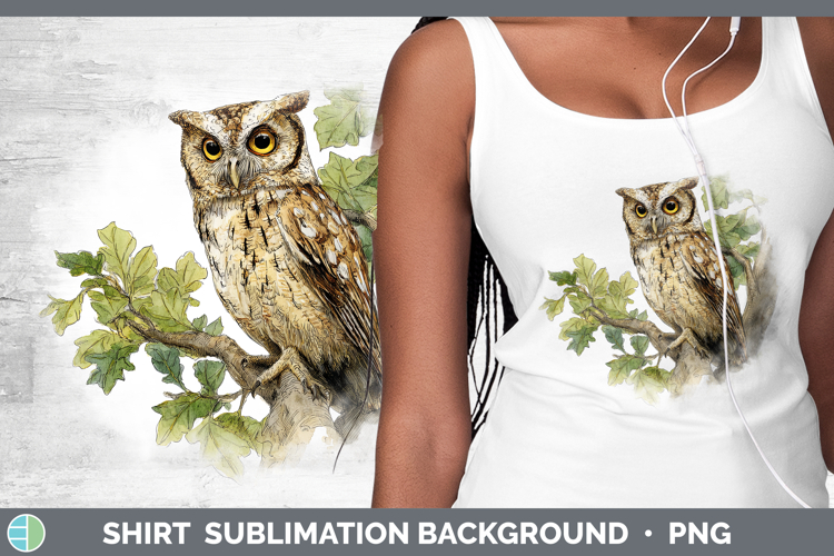 Scops Owl Owls Sketch Shirt Sublimation Design
