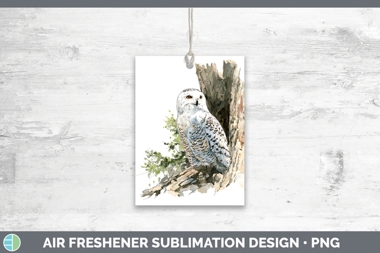 Snowy Owl Owls Sketch Air Freshener Sublimation Design