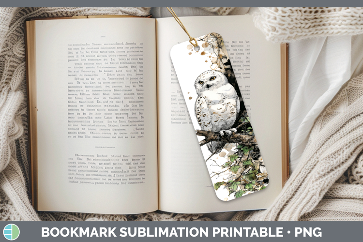 Snowy Owl Owls Sketch Bookmark Sublimation Design