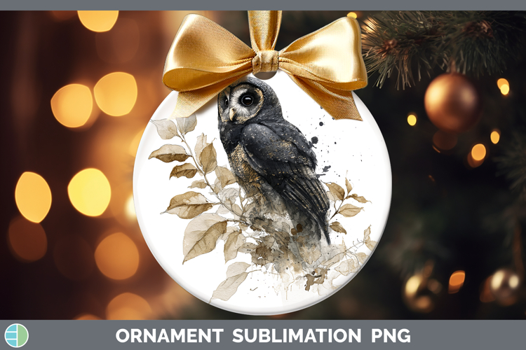 Sooty Owl Owls Sketch Ornament Sublimation Design