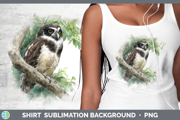 Spectacled Owl Owls Sketch Shirt Sublimation Design