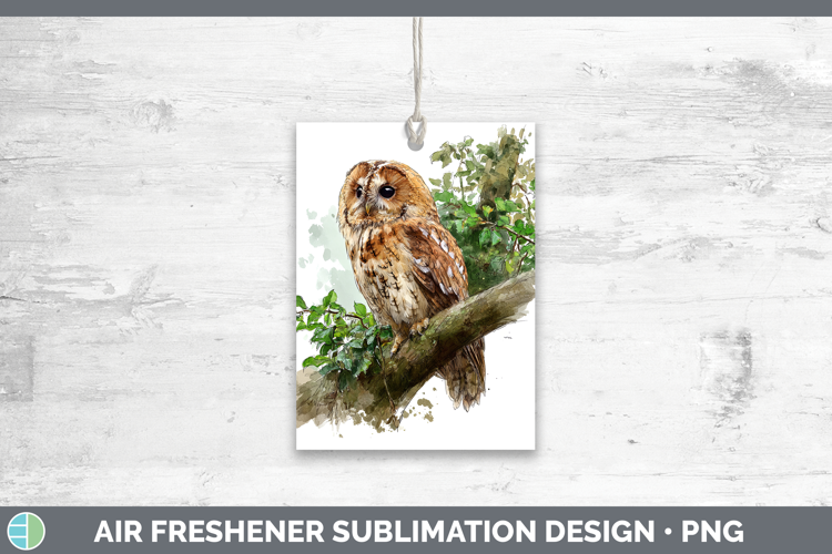 Tawny Owl Owls Sketch Air Freshener Sublimation Design