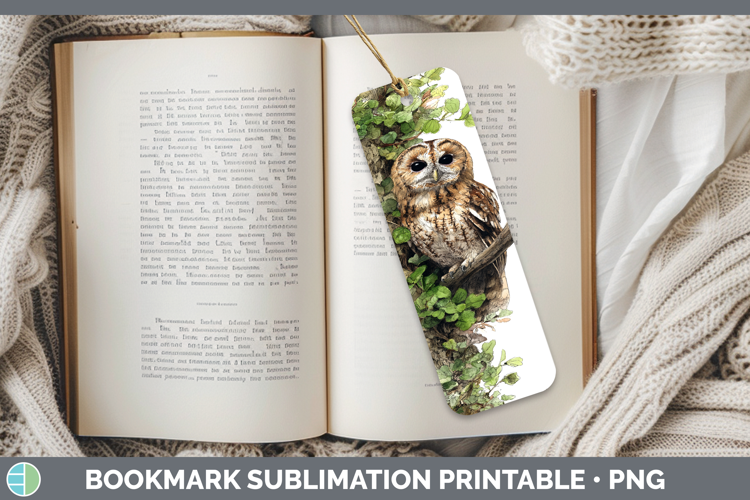 Tawny Owl Owls Sketch Bookmark Sublimation Design