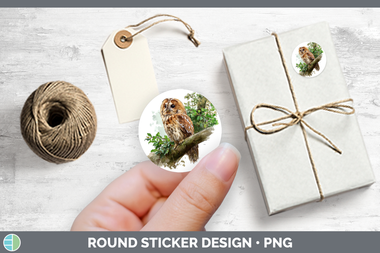 Tawny Owl Owls Sketch Stickers Design