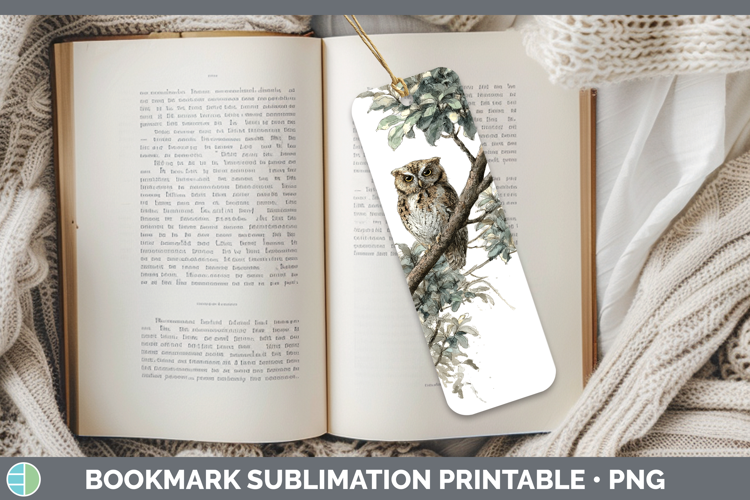 Tufted Owl Owls Sketch Bookmark Sublimation Design