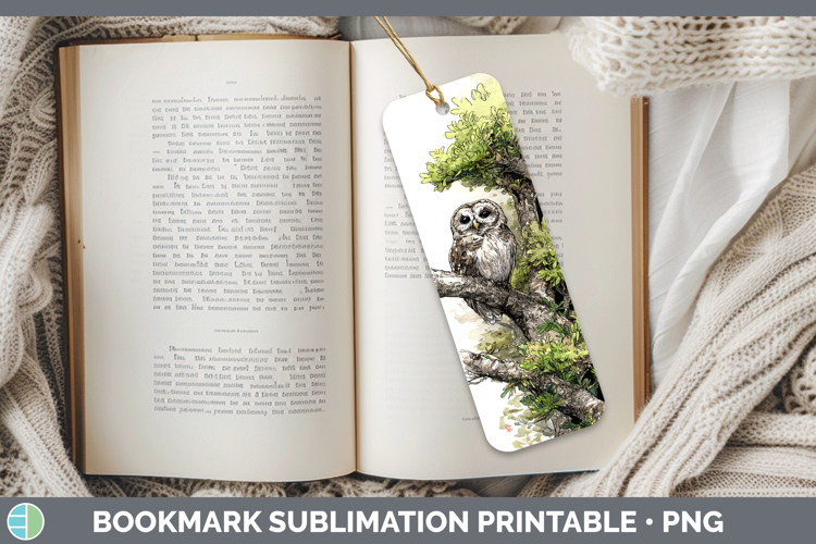 Wood Owl Owls Sketch Bookmark Sublimation Design
