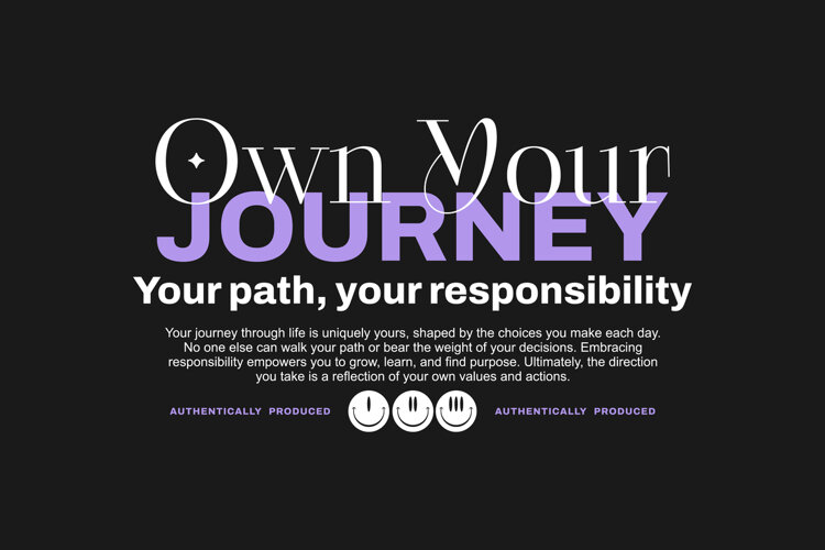 Own Your Journey Urban Typography T-shirt Design example image 1