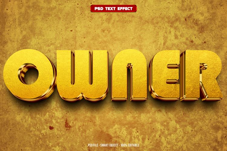 Owner 3D editable text effect