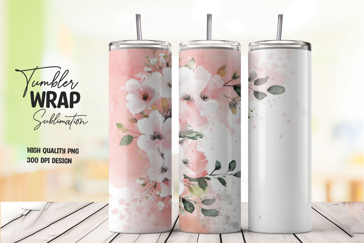 White Roses Minimal 20oz Tumbler Wrap