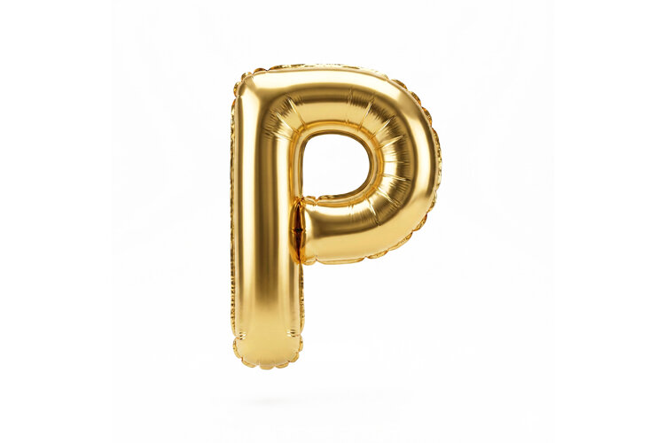 Golden Metallic Letter P Foil Balloon Party Decoration example image 1