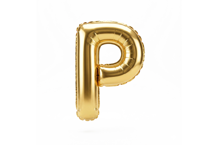 Golden Metallic Letter P Foil Balloon Party Decoration