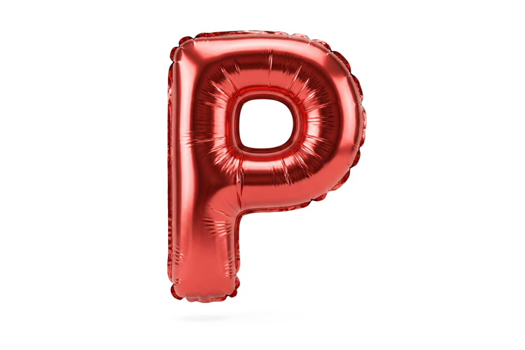Red Metallic Letter P Foil Balloon Party Decoration