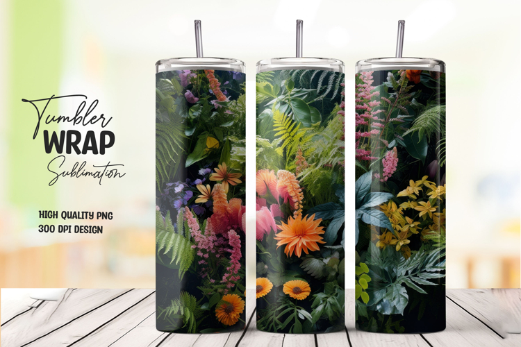 Tropical Jungle Leaves 20oz Tumbler Wrap