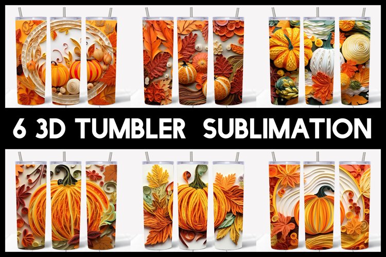 3D Pumpkins Tumbler Sublimation |Autumn 3D Tumbler