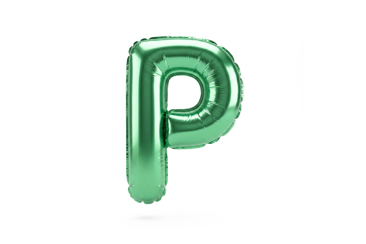 Green Metallic Letter P Foil Balloon Party Decoration