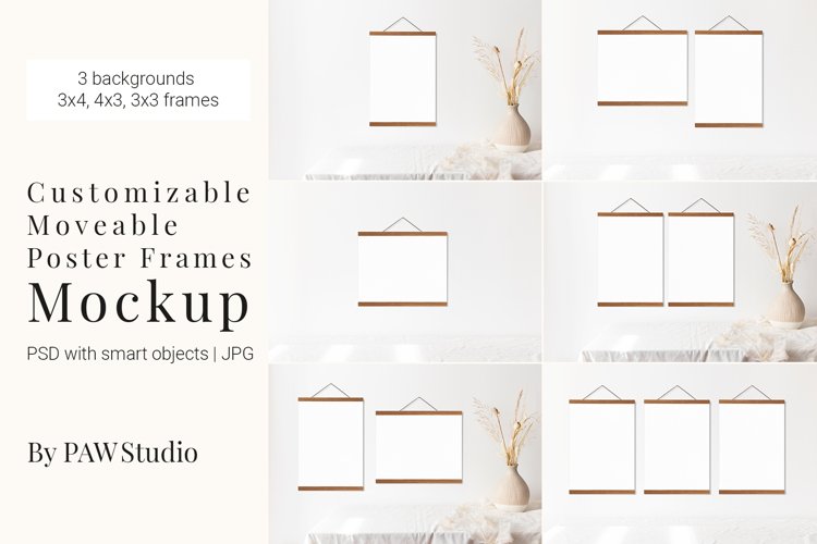 Customizable Moveable Photo Frames Mockup example image 1