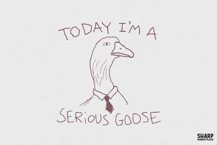 Today I'm A Serious Goose PNG, Funny Goose Tie Art, example image 1