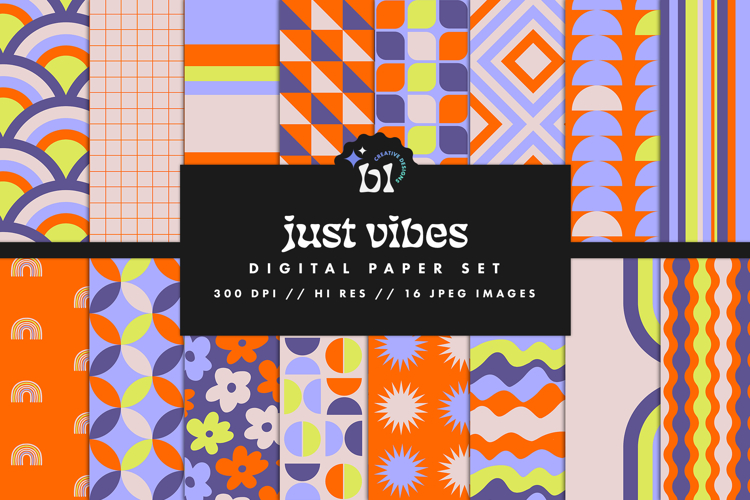 16 Just Vibes Seamless Patterns
