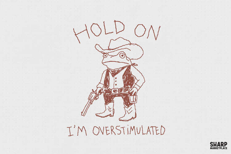 Hold On I'm Overstimulated PNG Designs, Western Frog example image 1