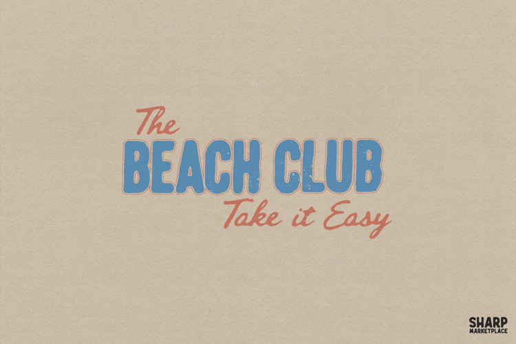 The Beach Club Take It Easy Retro Summer Typography
