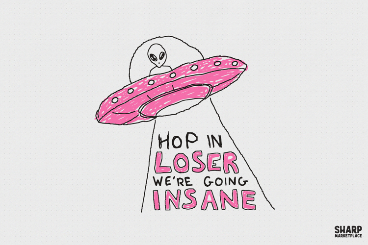 Hop In Loser We're Going Insane PNG, Trendy PNG, Shirt PNG, example image 1