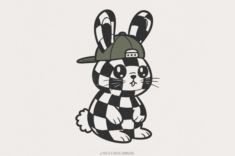 Digital PNG File, Bunny Rabbit Duck Camo, Easter Clip Art, example image 1