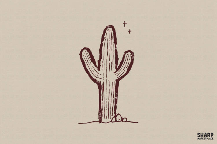 Desert Saguaro PNG, Summer PNG, Western PNG, Minimal