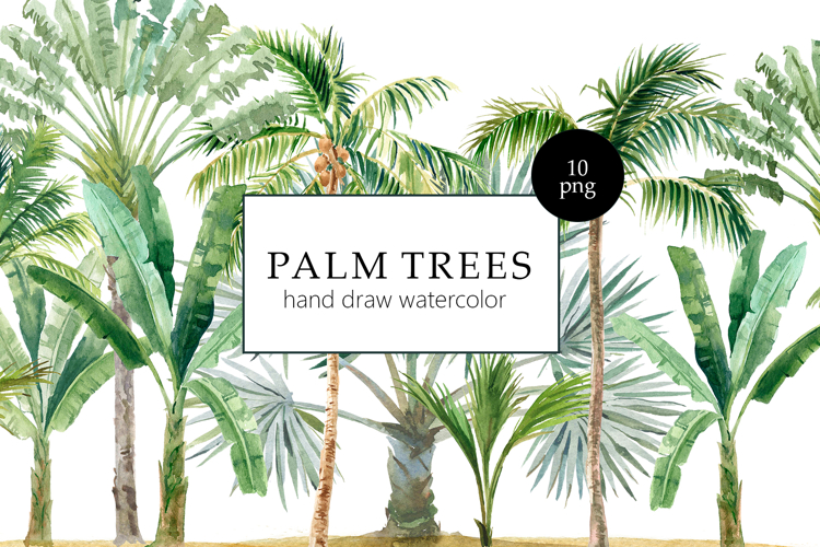 Watercolor Palm Trees | Landscapes clipart