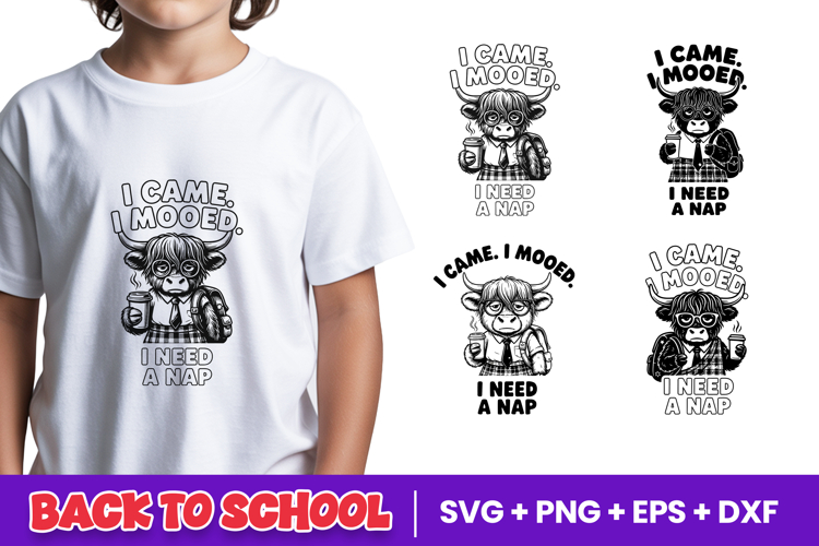 I Came I Mooed I Need A Nap Cow SVG PNG example image 1