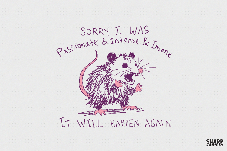 Sorry I Was Passionate & Intense & Insane It Will Happen example image 1