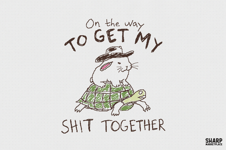 On The Way To Get My Shit Together Turtle Ride PNG, Funny example image 1