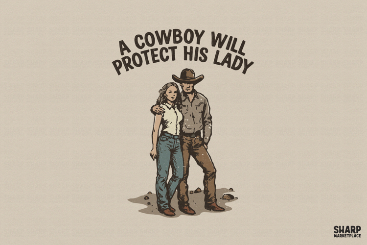 A Cowboy Will Protect His Lady, Western PNG, Cowboy PNG,