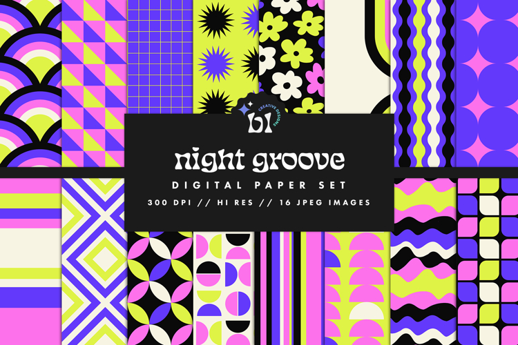 16 Night Groove Seamless Patterns