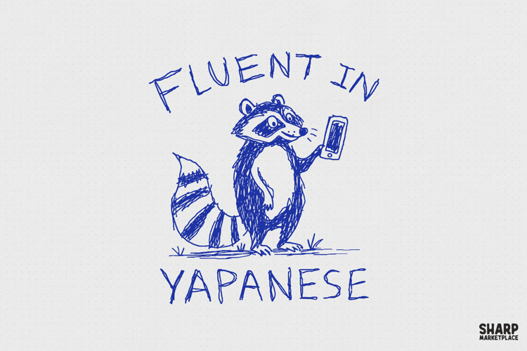 Fluent In Yapanese, PNG Designs For Funny Raccoon Tees, example image 1
