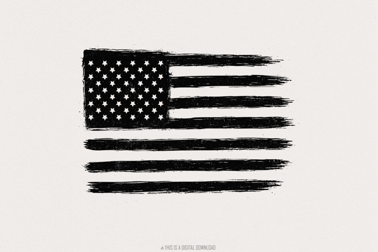 Distressed American Flag PNG, Grunge Flag Digital Download,