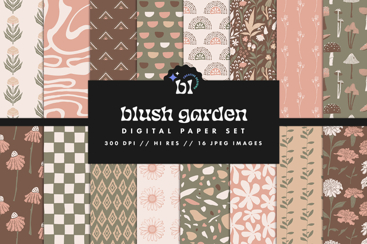 16 Blush Garden Seamless Patterns