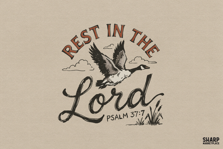 Rest In The Lord Psalm 37:7, Christian PNG For Bible Verse
