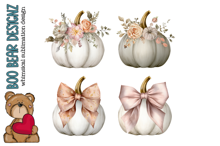 Floral Fall Pumpkin Clipart