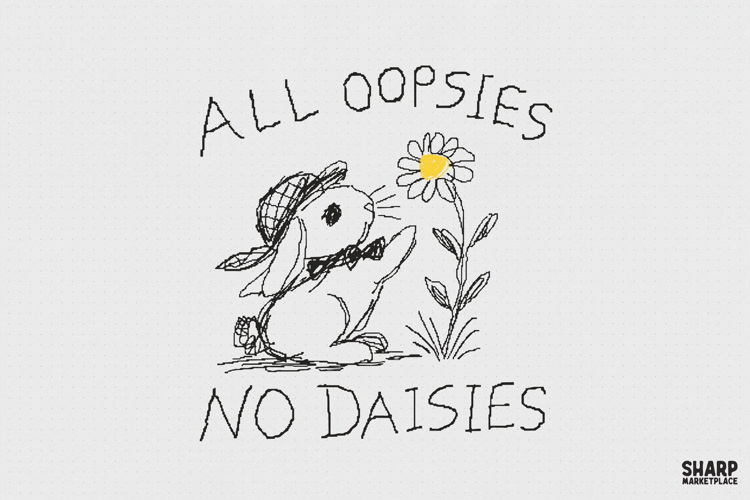 All Oopsies No Daisies Bunny PNG, Funny Rabbit Flower example image 1