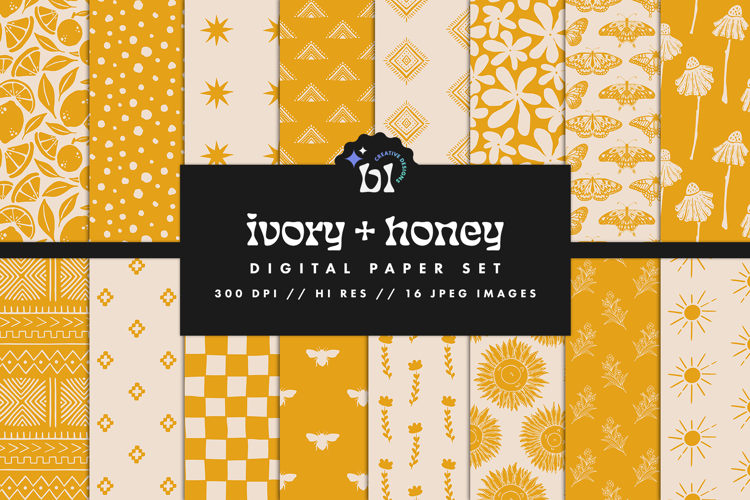 16 Ivory & Gold Seamless Patterns