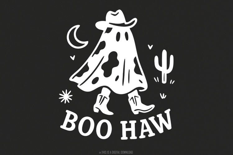 Boo Haw PNG, Cowboy Ghost png, Halloween png, Funny example image 1